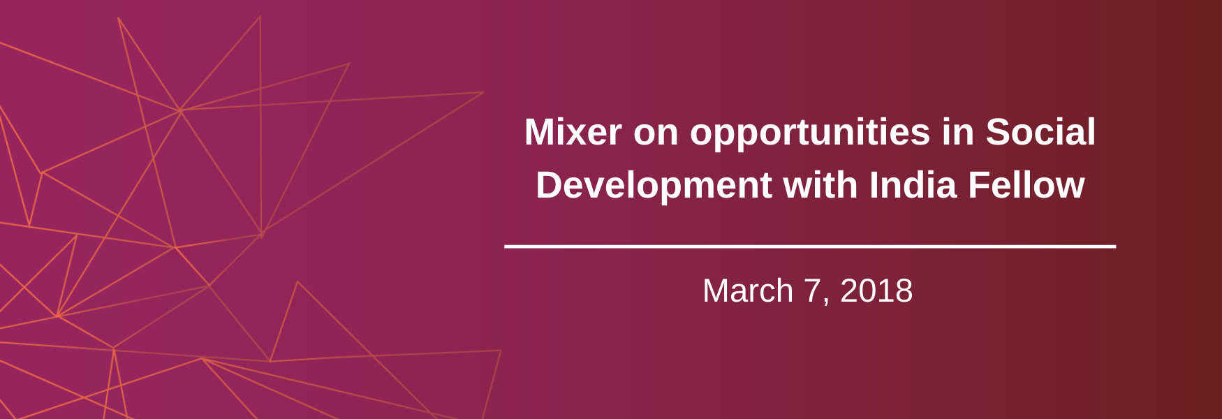 Mixer on opportunities in Social Development with India Fellow