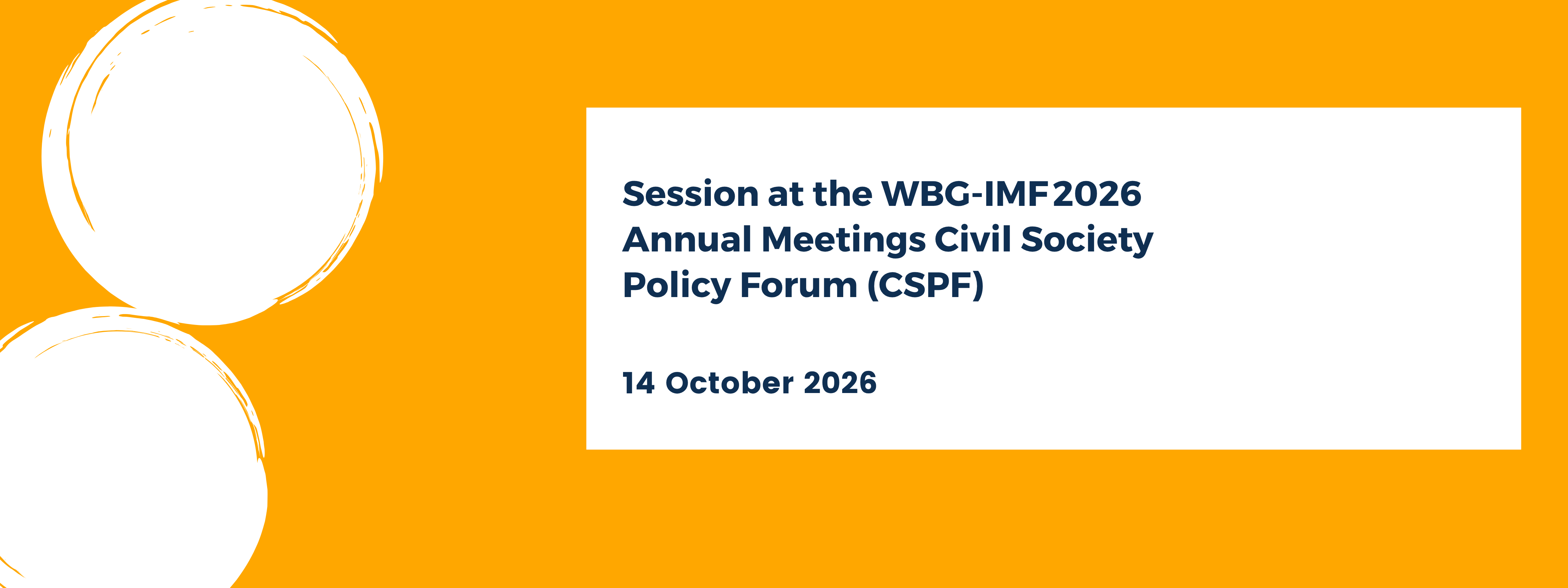WBG-IMF 2026 Annual Meetings Civil Society Policy Forum (CSPF